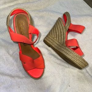 Brand groove platform wedges worn 1 time